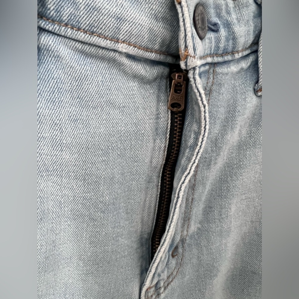 Abercrombie & Fitch Curve Love The Ankle Straight Ultra Hi Rise Jeans Blue Sz 4s - Picture 7 of 11